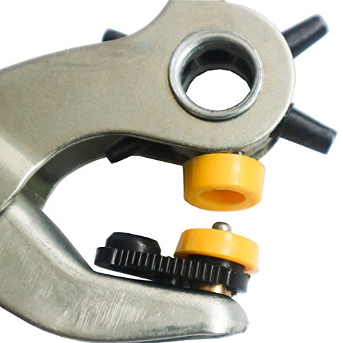 5-Loch Lochzange Ösenzange & Ösen Set von Kurtzy – Metallösen Druckknopf Stud Ring Schneider Zange Werkzeug – ideales Werkzeug für Leder, Stoff, Gürtel, Kleidung, dekorative Reparatur - 4