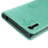 Sony Xperia XZ Flipcase Lederhülle YOKIRIN Wallet Case für Sony Xperia XZ Schutzhülle Premium Ameisen Treffen PU Leder Hülle Brieftasche Book Case Ledercase Handyhülle Folio Handytasche Handyschale Backcover Holster mit Feder Touch Pen[Standfunktion Kredit Kartenfächer Magnetverschluss] Mint grün - 