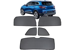 GCcv Pare Soleil Voiture Bébé Enfant Protection UV pour Fenêtres Pare-Soleil de Fenêtre Latérale pour Kadjar 2015-2022 Magnétique Rideau Housses Accessoires Auto,Rear+Triangular+Back-windscreen-5PCS