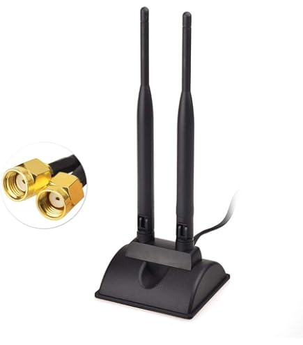 Eightwood Antena WiFi De Banda Dual 2.4GHz 5GHz RP-SMA Antenas WiFi Con