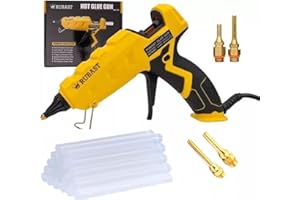 RUBAST Full Size Heavy Duty Industrial Hot Glue Gun, 60/100w Dual Power & Dual Nozzle, Free 20 Glue Sticks Pack (15×11cm)- High Heating Temp Glue Gun Suitable for DIY Arts,Crafts,Home Repairs-UK Plug
