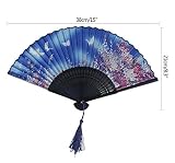 niceEshop(TM) Weiß Schmetterling Rosa Blume Spitze Bambus Faltbar Handfächer - 3