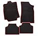 Produktbild CarFashion 241695 Calypso Rot AL1 | Auto Fussmatte in schwarz | Automatten | schwarzer Trittschutz | rote Hochglanz Kettelung | Auto Fussmatten Set ohne Mattenhalter