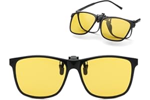 Musivon Clip-on Sunglasses Over Prescription Glasses for Men Women - Polarized Flip Up Sunglasses for Driving