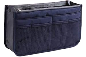 NOVAGO Organiseur Pochette Sac de Rangement intérieur pour Sac à Main ou Sac de Voyage (Divers Coloris Disponibles (Indigo)