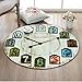 Produktbild Aishankra Runde Teppich Vintage Wanduhr Teppiche Schlafzimmer Küche Badezimmer Eingang Korridor Können, Kinder Kinder Baby Spielen Können,3,2'6''Diameter/80Cmdiameter