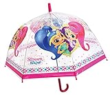  Chanos Chanos Shimmer & Shine Manual Dome Shape PoE Transparent Folding Umbrella, 48 cm, Pink Paraguas Plegable, Rosa (Pink)