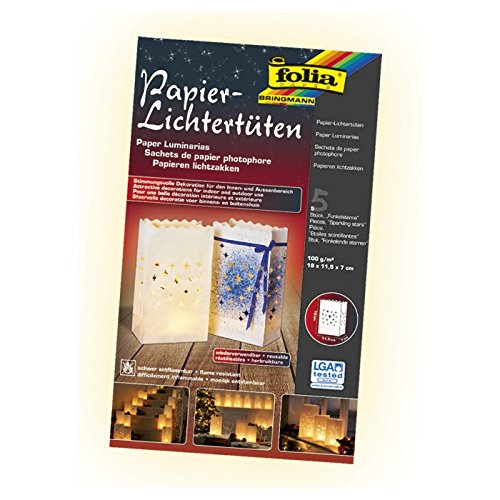 Preisvergleich Produktbild Folia Bringmann Luminarias Papier Lichtertüten Funkelsterne 5 Stk.