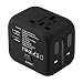 Produktbild SNOWINSPRING Universalreisen Adapter elektrische Steckdosen Konverter USA/AU/UK/EU mit Dual USB Lade 2.4A LED Betriebsanzeige (schwarz)