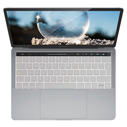 kwmobile Tastaturschutz Apple MacBook Pro 13″ / 15″ (ab 2016) Touchbar – QWERTZ Silikon Laptop Tastaturfolie – Notebook Tastaturschutzfolie Transparent - 5
