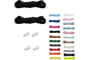 Rhys 2 Juegos Cordones Elásticos Sin Nudo con Hebilla Metal, Cordones Deportivos Ajustables, No es Necesario Atar Cordones de Zapatos, 100cm, para Adultos Niños