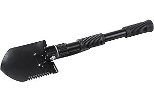 CAO C.A.O. - Mini Pelle - pioche Pliante - pic en Acier - Couleur Noir - Longueur 31 cm (pliée) - 41 cm (dépliée) - 15,5 cm (démontée), Noire