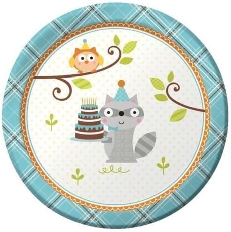 Happi Woodland Boy Paper Party Premium Strength Lunch Plates x 8
