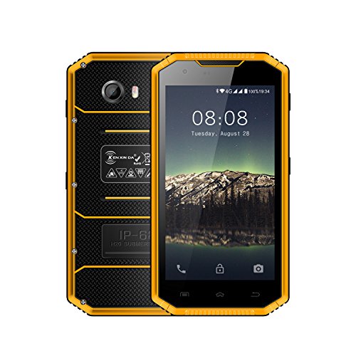 Rugged Smartphone, Kenxinda W7 Android 6.0 IP68 impermeabile/antipolvere/antiurto Dual SIM senza contratto Ooutdoor Mobile, Fotocamera da 13 MP, 2GB di RAM+16GB di Memoria Interna, 2800mAh di Batteriaï¼ˆGelbï¼‰[Italia]