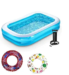 Raaya 8.7 Feet Swimming Pool Tub for Family for Outdoor Backyard for Summer Water Party Kids and Adults (with Air Pump) (Free Swimming Accessories)