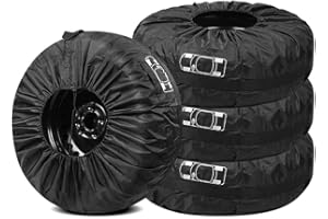 ISPCHEN Spchen Reifenabdeckung 4 Stück Reifenschutzhülle Wasserdichte Staubdichte Reifentasche Auto Reifenschutz Ersatztaschen Reserveradabdeckung reifentaschen Organizer,19-23 Zoll