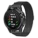 Produktbild Jiamins Uhrenarmband aus Edelstahl für Garmin Fenix 5/Fenix5 Plus/Forerunner935/Quatix5/Quatix5 Sapphire/Approach S60/S50, Magnetverschluss, 22 mm, Schwarz