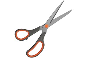 JIEYUCHU Tijeras, Tijeras de oficina, Tijeras de Acero Inoxidable, 21 cm Tijeras Multiusos, Mango Suave y Cómodo para Hogar, Oficina y Escuela, Gris