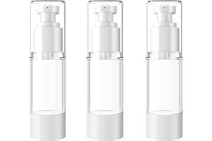 TIANZD 3 Stück 30ml Leer Airless Pumpspender Creme Spender Pumpflasche Kunststoff Kosmetik Vakuum Cremespender Transparente Reise Spenderflasche zum Befüllen Flasche für Gel Shampoo Lotion Creme