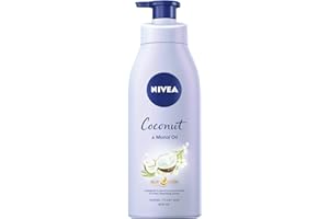Nivea – Lotion corporelle à l'huile de noix de coco et de monoï pour une absorption rapide de l'humidité nourrissante, distributeur à pompe