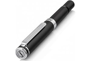 Scriveiner Black Rollerball EDC Luxury Pen, Stunning Pocket Pen with Chrome Finish, Best Writing Gift Set for Men & Women, Incliudes German Schmidt Refill, Great Present Idea for Office or Graduation