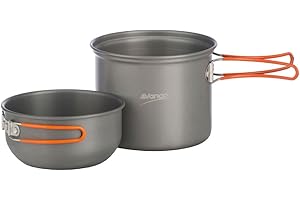 Vango Hard Anodised 1 Person Cook Kit Outdoor Cookware with 2 pots for Backpacking Trekking Hiking Fishing Picnic