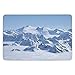 Produktbild BagsPillow Bathroom Bath Rug Kitchen Floor Mat Carpet,Farmhouse Decor,Snowy Summit of Alps Over Clouds Scene at Winter Wilderness in Nature,White Blue,Flannel Microfiber Non-Slip Soft Absorbent