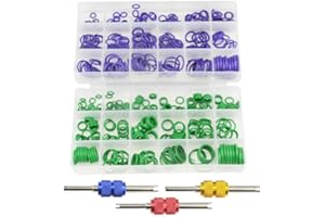 WMYCONGCONG - Kit di guarnizioni in gomma con guarnizione in gomma per aria condizionata, 18 misure, con strumento di rimozione del nucleo della valvola, per riparazione auto e veicoli