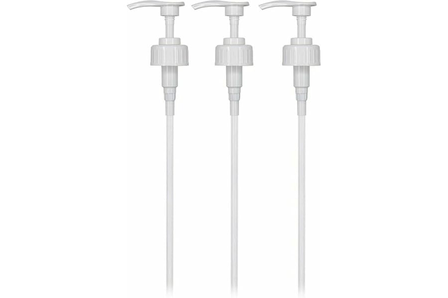 5 Litre Pump Dispenser 3 PACK Pelican Dispenser Pump for 5 Litre Container - 4ml Dose Ideal for Shampoo, Alcohol, Oils etc 38mm (3 PACK)
