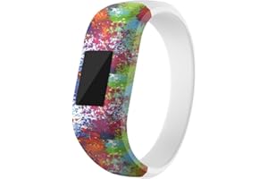 Accken Strap Compatible with Garmin Vivofit 3/Vivofit JR/JR 2, Printing Silicone Replacement Sport Band Wirst Bracelet for Kids, Large/Small (L, A)
