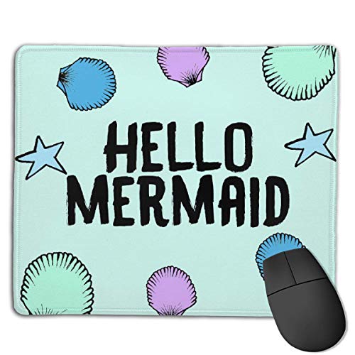 Preisvergleich Produktbild Hallo Meerjungfrauen Mauspads, rutschfeste Mausmatte, abwaschbares, vernähtes Mousepad für Gaming, Computer, Laptop, 25x30cm