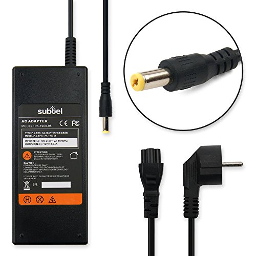 subtel® Qualitäts Netzteil (19V,90W) für Acer Aspire S3 (2.2m) Notebook Laptop Ladekabel