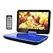 Produktbild 10.5" Tragbarer DVD-Player mit Wiederaufladbarer Batterie, 1024*600 Digital TFT Schwenkbaren Bildschirm, unterstützt SD-Karte und USB (Blau).