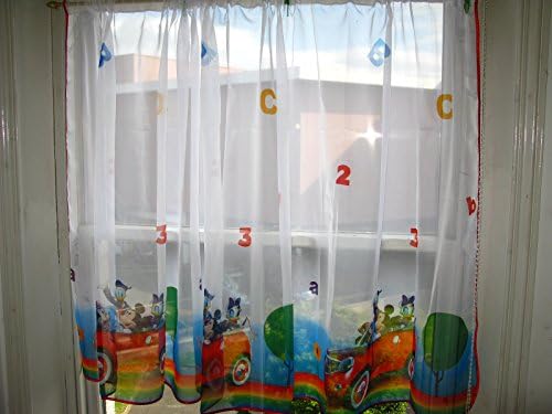 Disney Mickey Mouse voile net curtains red trimming width 230cm x drop 120cm 91" x 47"