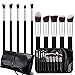 Roybens Premium Wood Handles 10 Piece Professional Cosmetic Kabuki Makeup Brush Set Cosmetics Foundation Blending Blush Concealer Eyeliner Face Powder Brush Suit--With PU Leather Case