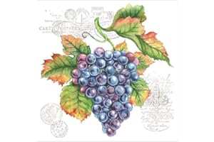 TIGERS ON THE LOOSE Paper Napkins for Decoupage, 4 Single Lunch Size Paper Napkins, Grape Vine