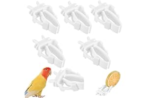 Esforzarse 6 Pezzi Pinza per Frutta per Uccelli, Mangiatoia per Uccelli per Gabbia per Uccelli, Pappagallo Verdura Frutta Clip Mangiatoia Per Cacatù, Criceti, Cacatolo, Accessori Per Gabbia(Bianca)