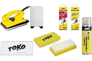 Toko Kit de fartage, 6 pièces, avec fer à repasser - pour skis alpins, nordiques et snowboard, Skiwax