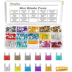 FEPITO 140pcs Mini fusible de voiture Fuse Assortiment fusible pour Auto Truck avec boîtier de stockage (2A, 3A, 5A, 7.5A, 10A, 15A, 20A, 25A, 30A, 35A, 40A)