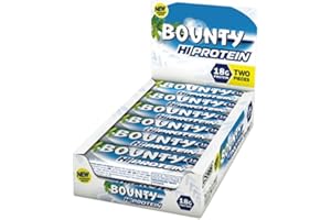 Bounty Hi Protein Bar (12 x 52g), High Protein Energy Snack with Milk Chocolate and Coconut, 18g Protein