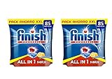 FINISH TOOD EN UNO 1 MAX LIMON PASTILLAS LAVAVAJILLAS: Finish All in One Max proporciona una limpieza completa en cada lavado, dejando tu vajilla limpia y tu cristalería protejienda