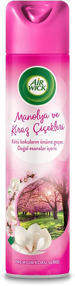 Air Wick Aerosol Premium Koku Serisi Manolya & Kiraz Çiçekleri Sprey Oda Kokusu (1x 300 ml)