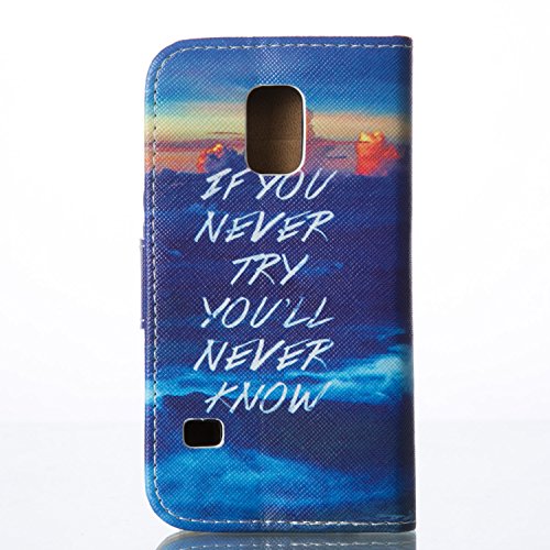 SKYXD für Samsung Galaxy S5 Mini Hülle Leder Wolken Muster Folio Klappbar Handy Tasche Schutzhülle [Magnet / Brieftasche Kartenfach / Standfunktion] Klapphülle mit [Handyanhänger + Eingabestift] Zubehör Set für Samsung Galaxy S5 Mini Case Bookstyle Flip Leather Cover With [Stylus and Dust Plug] - 3