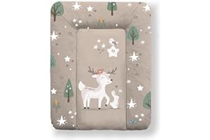 Kikido Cambiador Bebe 50x70 - Animales del Bosque - Cambiador Bebe Impermeable, Suave, Fácil de Limpiar y Portátil - Colchoneta Cambiador para Cómodas, Mesas y Viajes - Medida Universal 50x70
