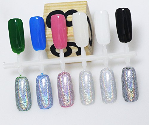 PhantomSky Nagel Glitzer Glänzend Spiegel Chrom Nagelpuder Maniküre Pigment – Regenbogen Silber(1g geladen) - 9