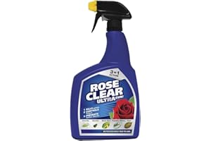 Rose Clear Ultra Gun Fungicide & Insecticide Spray 1 Litre Fights Blackspot & Rust (1 Bottle)