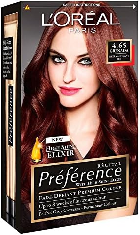TWO PACKS of L'oreal Recital Preference 4.65 Grenada Deep Mahogany Red