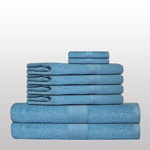 8 tlg. klassisches Handtuch-Set - Qualität 500 g/m² - alle Farben - 4x Handtücher - 2x Duschtücher - 2x Gästetücher - 100% Baumwolle - hellblau
