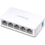 TP-Link Mercusys MS105 Switch Ethernet 5 Porte 10/100Mbps, Sdoppiatore Ethernet, Switch per la Casa e l'Ufficio, Plug e Play,