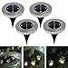 Produktbild LB Trading 4 Stück Solarbetriebene LED Bodeneinbauleuchte Außenleuchte LED Outdoor Solar Begraben Bodenleuchten 4LED Edelstahl Erdgeschoss Licht Lampe